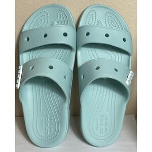 Iconic Comfort Crocs Aqua Blue 2 Strap Slip On Size W9 M7 Comfy Pre-Owned